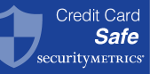 SecurityMetrics Credit Card Safe logo with shield graphic.