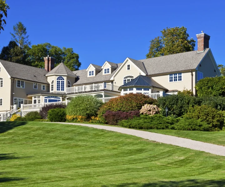 Elegant estate surrounded by greenery